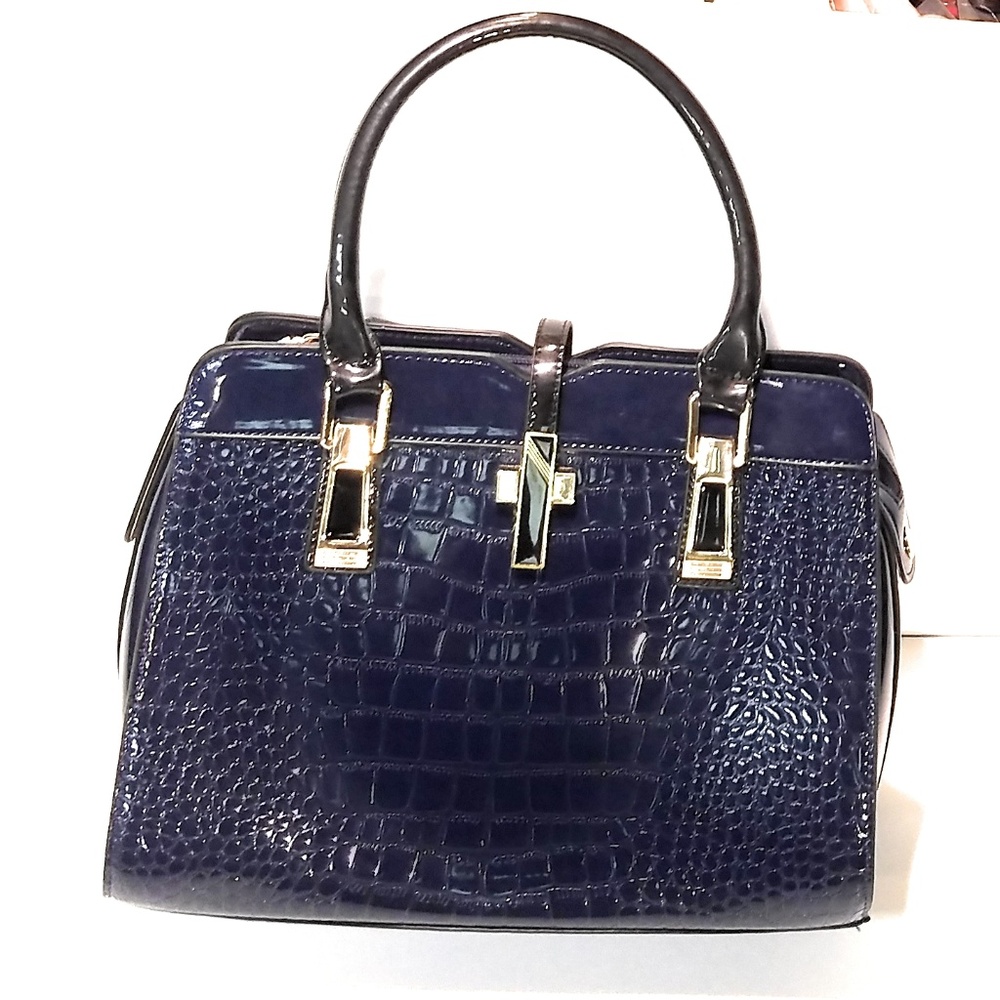 Navy Blue Purse with Detachable Shoulder Strap